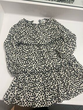 Zara Black and Cream Floral Tiered Girls' Dress